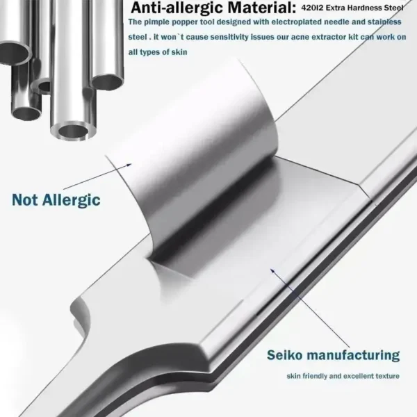 11Pcs Ingrown Hair Tweezers Acne Blackhead Removal Needles Black Dots Cleaner Pore Cleaner Deep Cleansing Face Skin Care Tools - Image 3