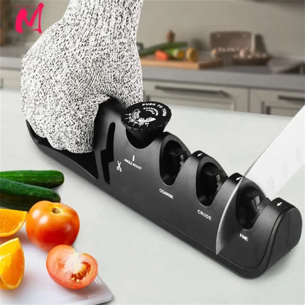 kf-S4e58f2993ccb4ba898470eac97dfbbb7U Knife Sharpener Angle Adjustable 4 Stages Scissors Sharpening Stone Professional Kitchen Grinder Knives Whetstone Sharpener Tool - Image 1