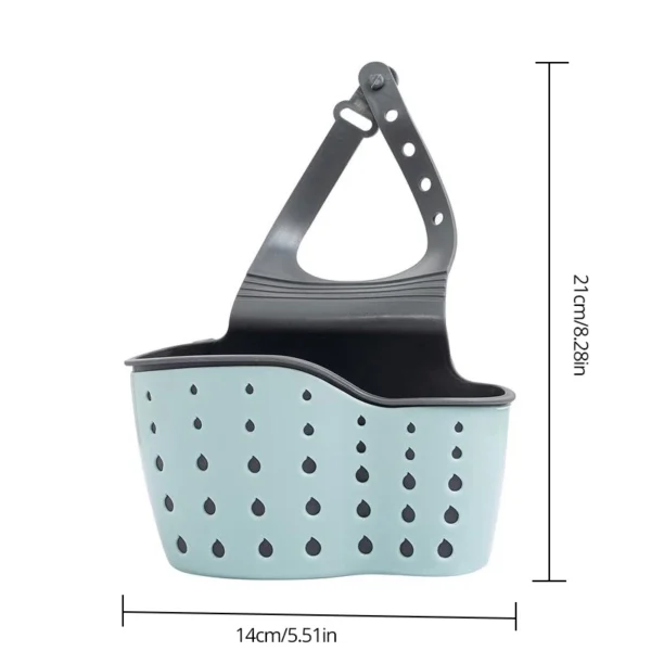 1Pc Sky Blue Creative Sink Storage And Drainage Rack Hanging Bag Kitchen Faucet Adjustable Storage And Hanging Basket - Image 6