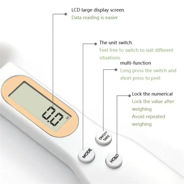 kf-S4f220555c4954c27a9c6c5ca46ef8f9bo Scale Weighing Spoon Kitchen Scale Electronic Measuring Spoon G Coffee Powder Scale Baking Scale Electronic Measuring - Image 5