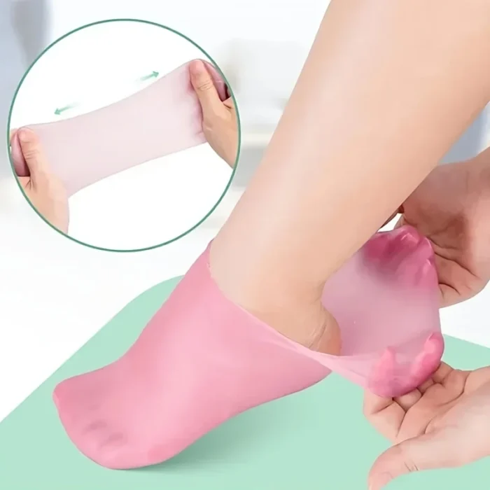 kf-S4f6c489661d24c81bb5a649bff081345R 2pcs Silicone Moisturizing Foot Socks For Dry Cracked Feet Foot CareSocks Massage Moisturizing Gel Socks Pedicure Socks Tool - M - Image 1