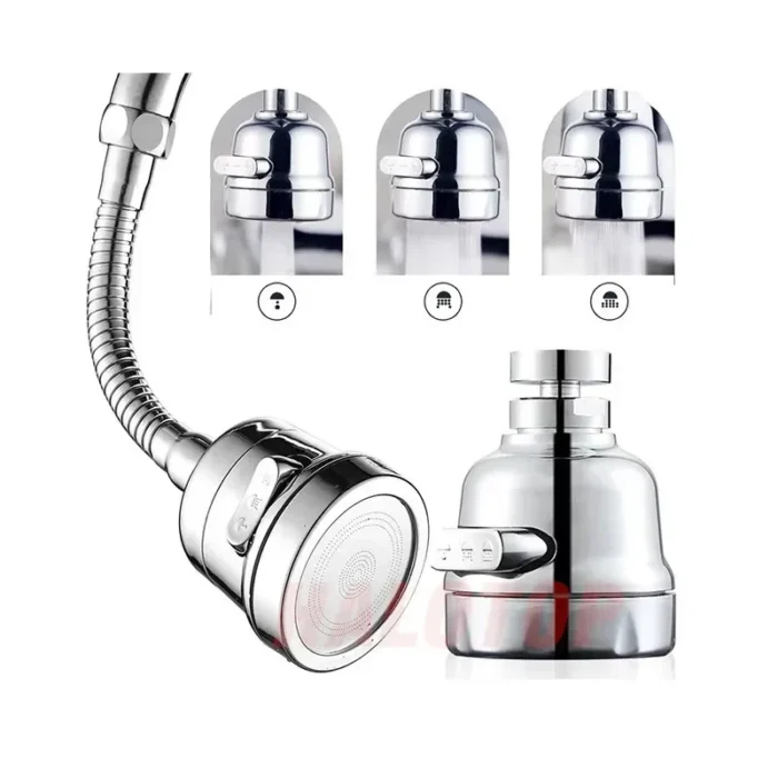kf-S50070355cf4243cd838719e8f4db5b3f2 2/3 Modes Sink Faucet 360 Degree Rotation Filter Extension Tube Shower Water Saving Tap Universal Kitchen Gadgets Accessories - Image 5