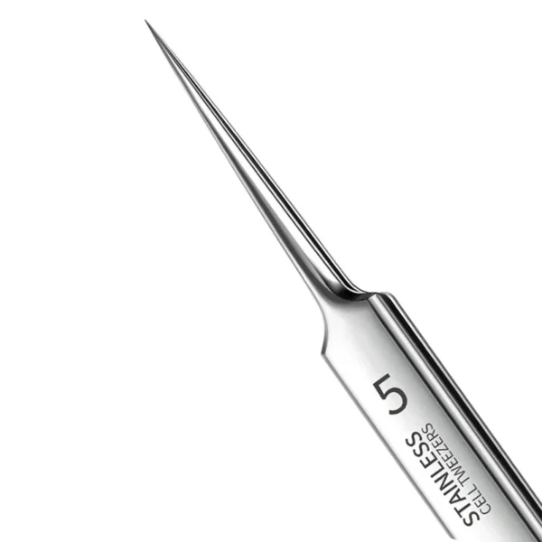 German Ultra-fine No. 5 Cell Pimples Blackhead Clip Tweezers Beauty Salon Special Scraping & Closing Artifact Acne Needle Tool - Image 1