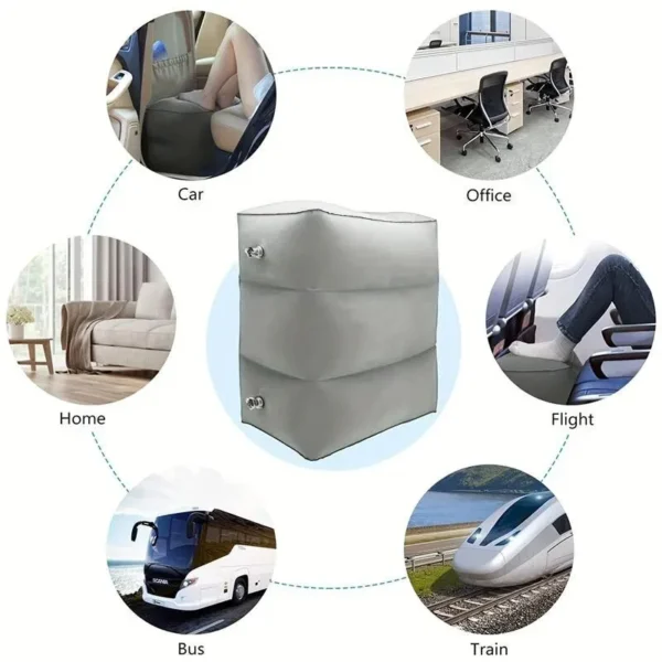 1pc Inflatable Foot Rest Pillow For Travel Portable Adjustable Three Layers Height Stool For Foot Rest Leg Cushion Pillow - Image 5