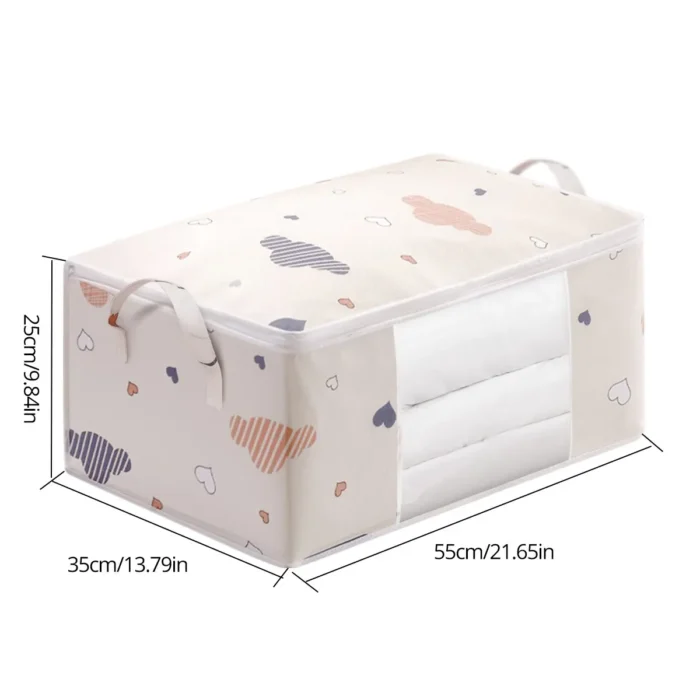 kf-S52cfabad13a54dbea9874ad5dfe25e44G Large Capacity Clothes Storage Bag Organizer With Reinforced Handle Suitable For Blankets Bedding Foldable With Sturdy Zipper - Image 6