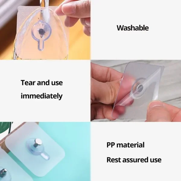 10Pcs Transparent Traceless Self Adhesive Wall Nail Photograph Mural Phase Frame Adhesive Hang Drawing Nails Multipurpose Screw - Image 5