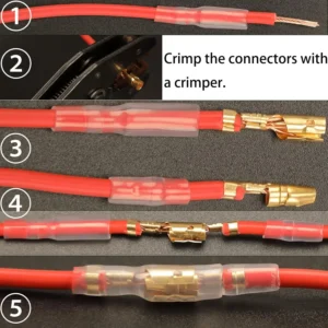 200PCS 3.9mm Bullet Connectors Kit Brass Bullet Male & Female Wire Terminals Connector with Insulation Cover for Motorcycle Moto