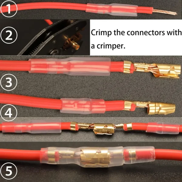 200PCS 3.9mm Bullet Connectors Kit Brass Bullet Male & Female Wire Terminals Connector with Insulation Cover for Motorcycle Moto - Image 6