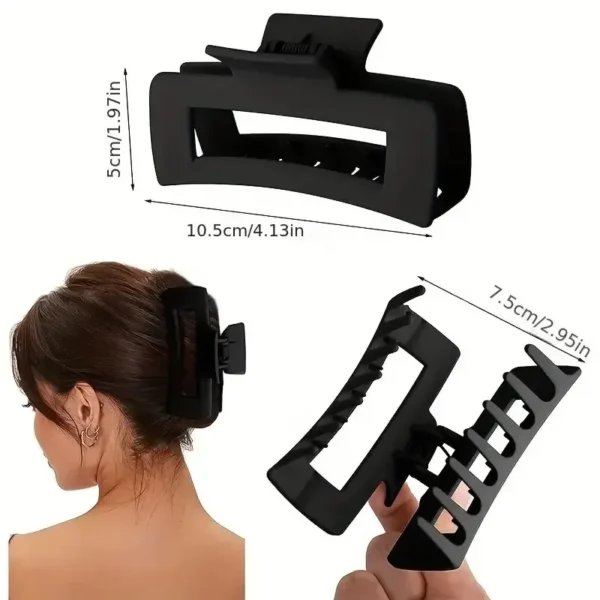 4pcs Hair Claw Simple Style Solid Color Hollow Shark Claw Back Head Hair Clip Large Hair Claw Hair Accessori - Image 6