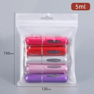 5pcs 5ml Mini Refillable Perfume Atomizer Aluminum Perfume Bottle Portable Perfume Spray Bottle Travel Parfume Mini Bottle