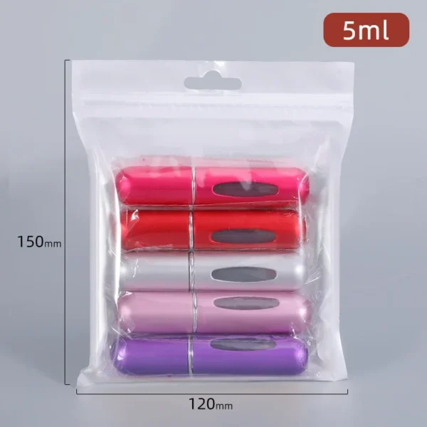 5pcs 5ml Mini Refillable Perfume Atomizer Aluminum Perfume Bottle Portable Perfume Spray Bottle Travel Parfume Mini Bottle - Image 2