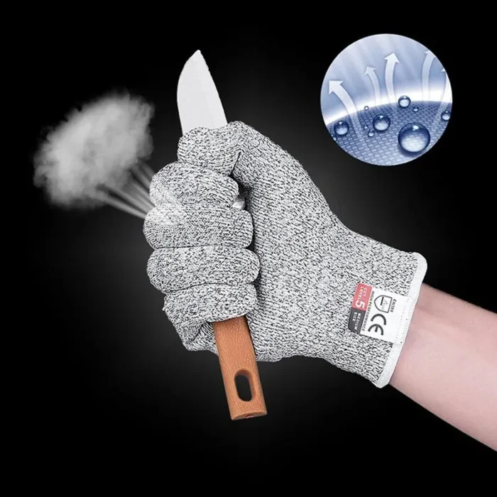kf-S5676e539611b4e96a337f2d1ce24d724g A Pair Anti Cut Proof Gloves Hot Sale Grey Black Anti Cut Level 5 Safety Work Gloves Glass Cutting Safety Protection - Image 1