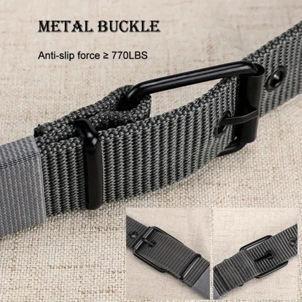 Men's Belt Porous Canvas Pin Buckle Leather Belt Outdoor Sports Belt Women's Trendy Eyelet Belt With Jeans Belt For Men Women - Image 4