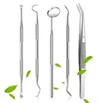 Stainless Steel Dentist Oral Tools Cleaning Flossing Tartar Removal Easy to Clean Not Easy to Break Dental Oral Mirror Care Kit - Image 4