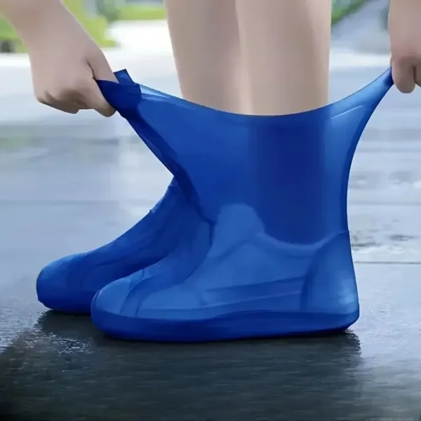 1 Pair Rubber Rain Boot Overshoes For Outdoor Use, Silicone Waterproof Shoe Covers, Rainy Day Shoe Cover, Reusable Non-Slip Rain - Image 3