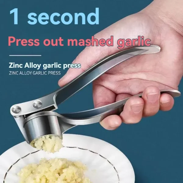 Garlic Press Anti-Skid Thickened Garlic Clip Multifunctional Zinc Alloy Stainless Steel Manual Pull Type Garlic Punch - Image 1