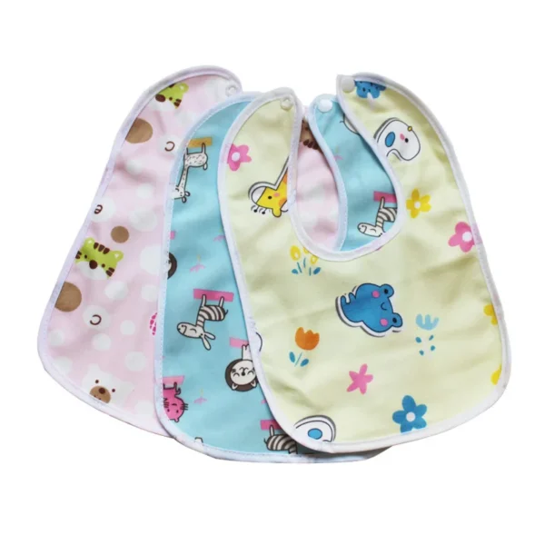 Baby Cartoon Snap Waterproof Bib Super Soft Baby Bib Newborn Crystal Velvet Saliva Towel - Image 3