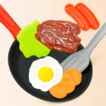 8pcs/set Simulation Kitchenware Play Set Pot Steak Vegetable Bread Hot Dog Omelette Children Toy Kitchen Food Toys - Image 2