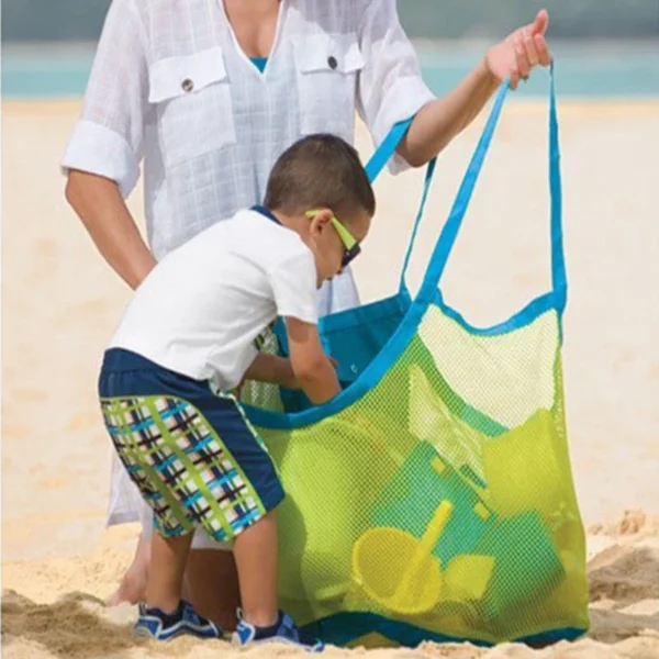 Children Sand Away Protable Mesh Bag Kids Bath Toys Storage Bags Swimming Large Beach Bag for Towels Women Cosmetic Makeup Bag - Image 3