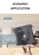 6PCS No Trace Honeycomb Absorbent Dish Tableware Kitchen Rag Towel Glass Cleaning Cleaning Tool Towel - Image 3