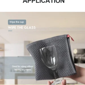 6PCS No Trace Honeycomb Absorbent Dish Tableware Kitchen Rag Towel Glass Cleaning Cleaning Tool Towel