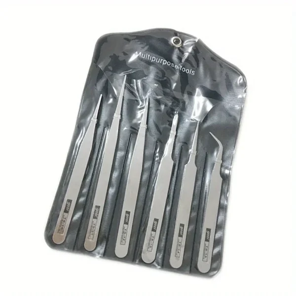 6-piece stainless steel tweezers Ts-15 succulent plant DIY elbow tweezers gooi tweezers set - Image 7