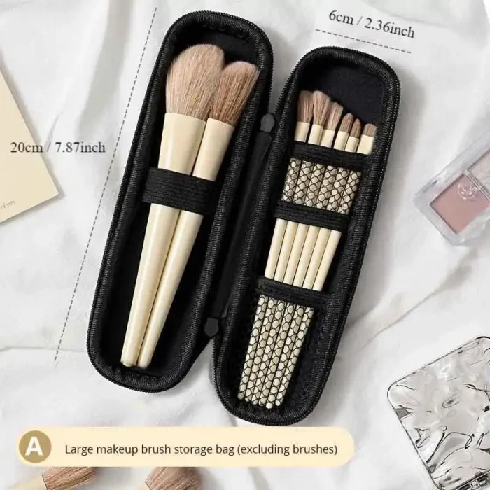 kf-S60c93e4eba5147b78a0a3cefd34f26aaz 1pc Black Cosmetic Bag Waterproof Double Zipper Makeup Brushes Case Women Storage Bags Portable Travel Brush Holder Makeup Case - Image 6