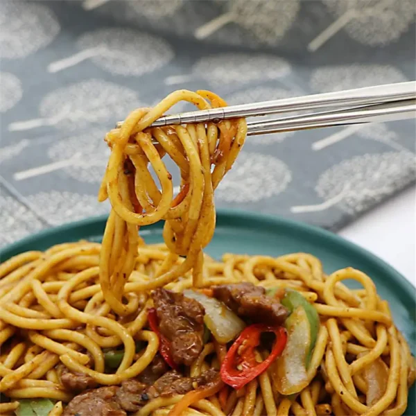 1/2/5 pairs of Chinese chopsticks, anti-slip sushi chopsticks, Korean and Japanese food metal rods, kitchenware sets - Image 4