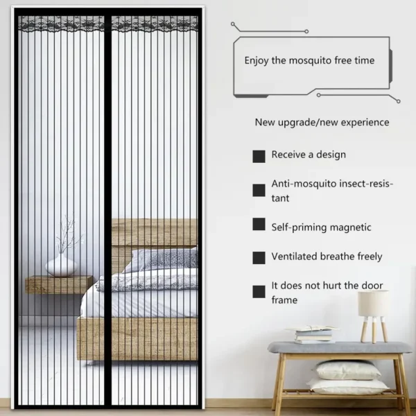 100x210CM Magnetic Door Curtain Net Door Anti Mosquito Insect Fly Bug Curtains Automatic Closing Door - Image 2