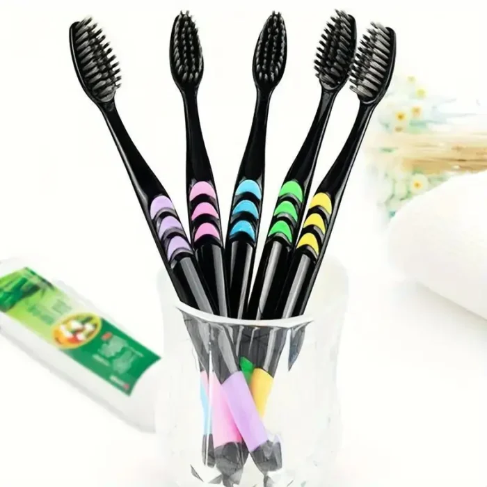 kf-S63a80c47bfdc4f898707df1702d521f5K 10pcs Double Ultra Soft Toothbrush, Bamboo Charcoal NanoToothbrushes, Dental Personal Teeth Brush Support Adult Toothbrush - Image 4