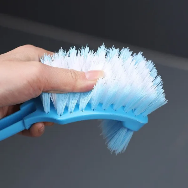 Multi-function Double Head Clean Toilet Brush Soft Hair Plastic Curved Brush Bathroom Cleaning Long Handle Corner Brush - Image 5