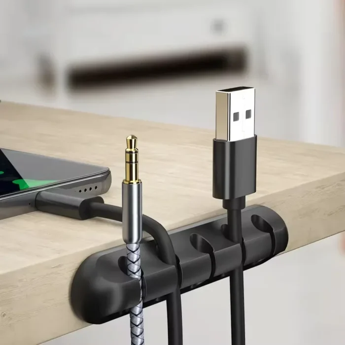 kf-S652e1bf6dd9f4f11a4ae2c92f27b4ae8V Adhesive Cable Holder Clips Cord Management Wire Organizer for Desktop USB Charging Cable Nightstand Power Cord Mouse Cable - Image 3