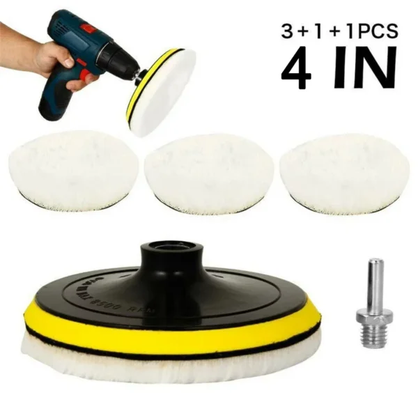 5Pcs 4 Inch Flocking Sanding Disc Hook And Loop Backing Buffing Pads Wool Polishing Wheel For Electric Drill Polisher - Image 7