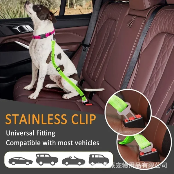 Elastic Nylon Dog Seat Belt For Small Large Dogs Adjustable Reflective Durable Lead Puppy Travel Car Safety Rope - Image 4