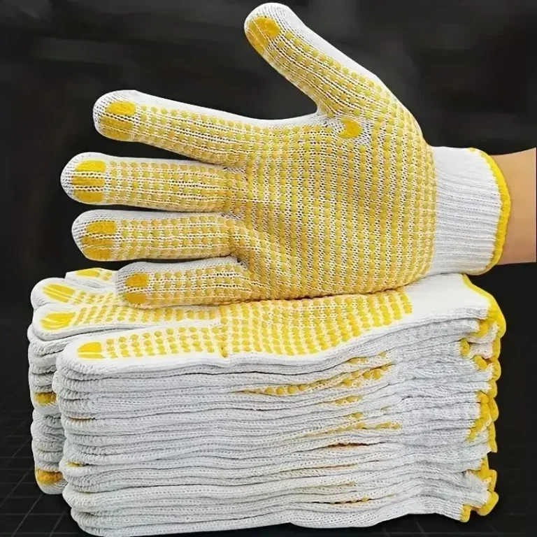 12 Pairs Work Gloves With Anti Slip Grip, PVC Dots Safety Cotton Protection ,For Painter, Mechanic Industrial Construction - Image 3