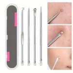 4Pcs/Set Acne Blackhead Needle Set Unscented Blemish PoreCleanser Needle Hook Spot Pimple Remover Skin Care Tools Accessories - Image 4