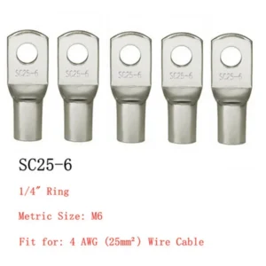 20PCS 4-25mm Assortment Tinned Copper Lugs Ring Crimp Terminals Battery Wire Welding Cable Connectors Kit