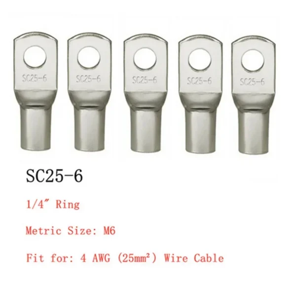 20PCS 4-25mm Assortment Tinned Copper Lugs Ring Crimp Terminals Battery Wire Welding Cable Connectors Kit - Image 5