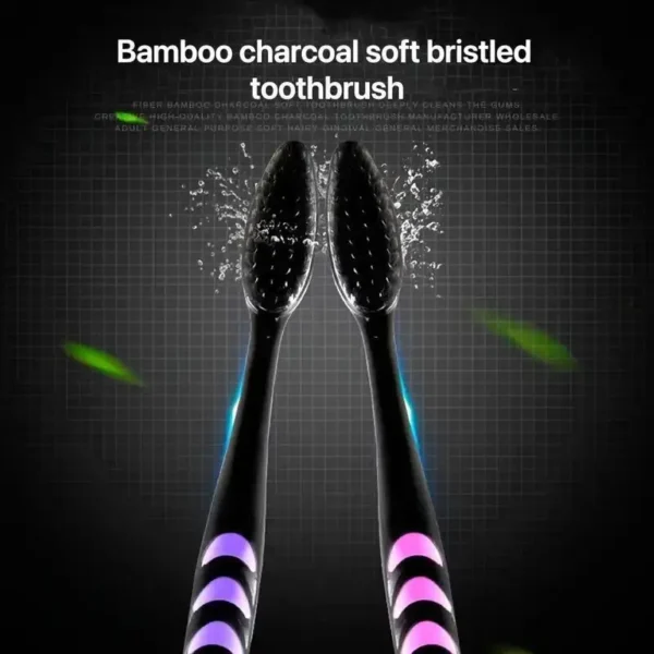 10pcs Charcoal Infused Soft Bristle Toothbrush for Deep Oral Cleaningand Gum Care -Ldeal for Daily Use by Adults at Home - Image 2