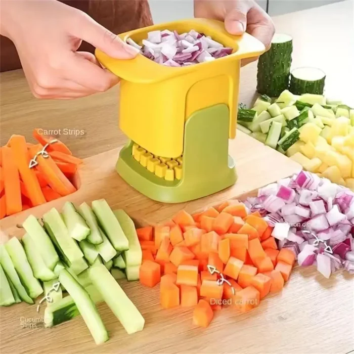kf-S6875b64215ad43b1bf8420c637d0a106N Multifunctional Vegetable Chopper Onion Dicing Artifact French Fries Slicer Kitchen Gadget Cucumber Potato Slicer Kitchen Tools - Image 1