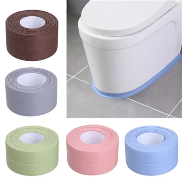 kf-S69aa218eb1d44b1caa93846c6341af70f 1pc Bathroom Waterproof Wall Stickers Sealing Tapes PVC Adhesive Sealing Strips Sink Edge Tape Kitchen Bathroom Accessories - Image 5