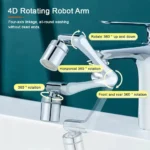 New Universal Rotation Extender Faucet Aerator Plastic Splash Filter Kitchen Tap Washbasin Faucets Bubbler Nozzle Robotic Arm - Image 5