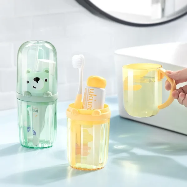 Travel Mouthwash Cup, Brushing Cup, Toothbrush, Toothbrush Cup, CHILDREN'S Set, Portable Home Washing and Toothpaste Storage - Image 2