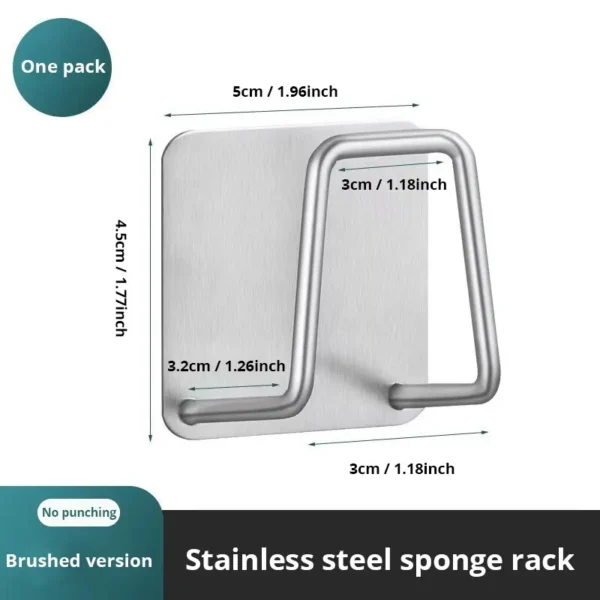 1pc Stainless Steel Sink Sponge Rack For Sponge Steel Wire Ball Draining Paste The Inner Wall Of The Sink Kitchen Supplies - Image 6