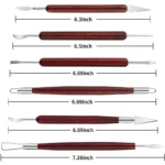 6PCS Sculpting Pottery Clay Tools Wood Handle Pottery Set Wax Carving Sculpt Smoothing Shaper Pottery Clay Ceramic Tool - Image 5
