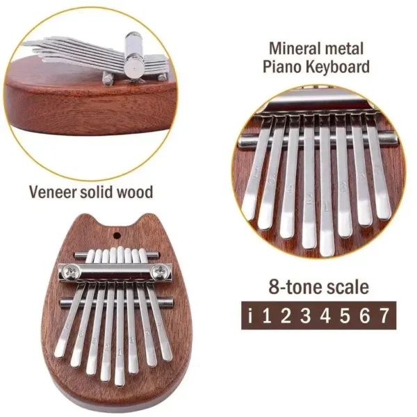 8 Key Mini Wooden Kalimba High Quality Exquisite Finger Thumb Piano Marimba Musical Good Accessory Pendant Gift - Image 5