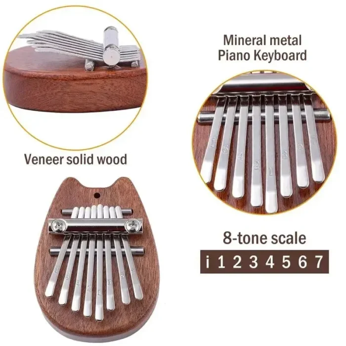 kf-S6ddf48ea21734c949b418d341a1346d6Z 8 Key Mini Wooden Kalimba High Quality Exquisite Finger Thumb Piano Marimba Musical Good Accessory Pendant Gift - Image 5