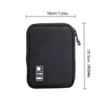 1pc Black Green Storage Bag Electronic Accessory Organizer Portable Usb Data Cable Charger Plug Travel Waterproof Organizer - Image 6