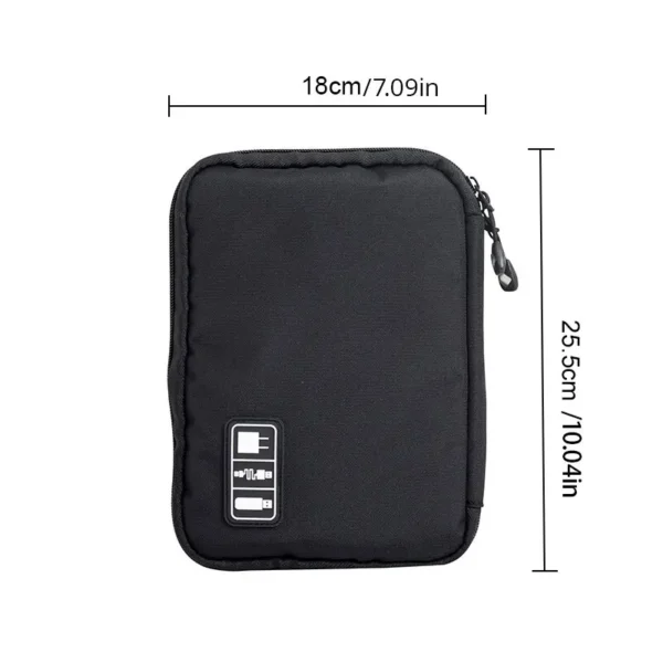 1pc Black Green Storage Bag Electronic Accessory Organizer Portable Usb Data Cable Charger Plug Travel Waterproof Organizer - Image 6