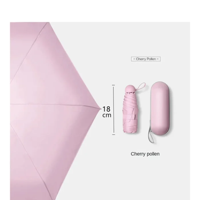 kf-S7028d229aa9a4735923deff074976509m Capsule Umbrella Small and Portable Solid Color Sunshade for Women and Rain Dual Use Protection - Image 4
